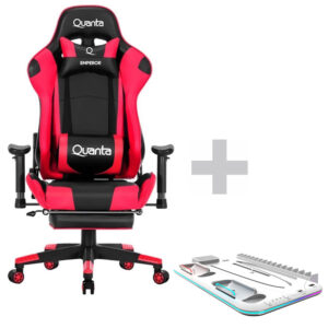 Silla Gamer Quanta QTGC20 Emperor Negro Rojo + Soporte KRAB KBD5PRO