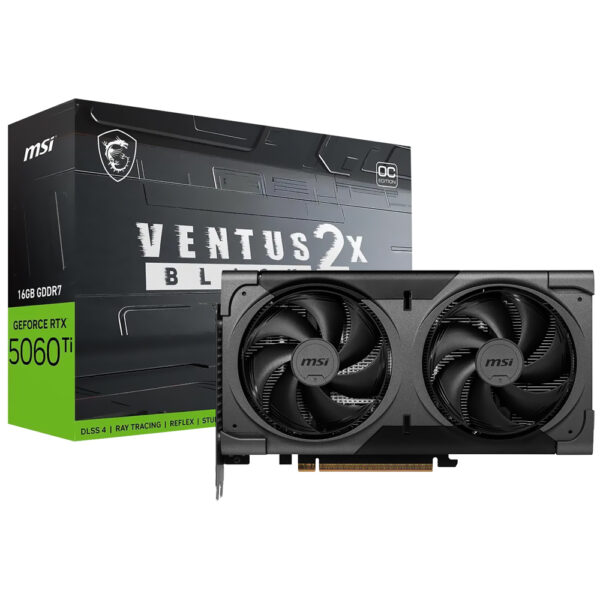 Tarjeta Gráfica MSI Ventus 2X OC Black Plus GeForce RTX 5060TI GDDR7-912-V535-088