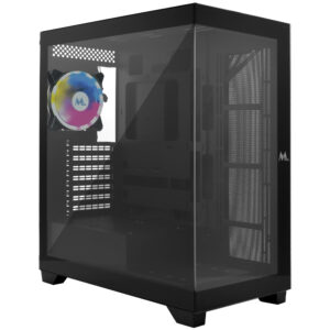 Gabinete Gamer Mtek MCG-DH80-B Mid Tower 1 Cooler RGB Negro