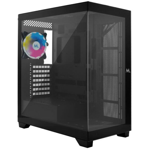 Gabinete Gamer MTEK MCG-DH80-B Mid Tower 1 Cooler RGB Negro