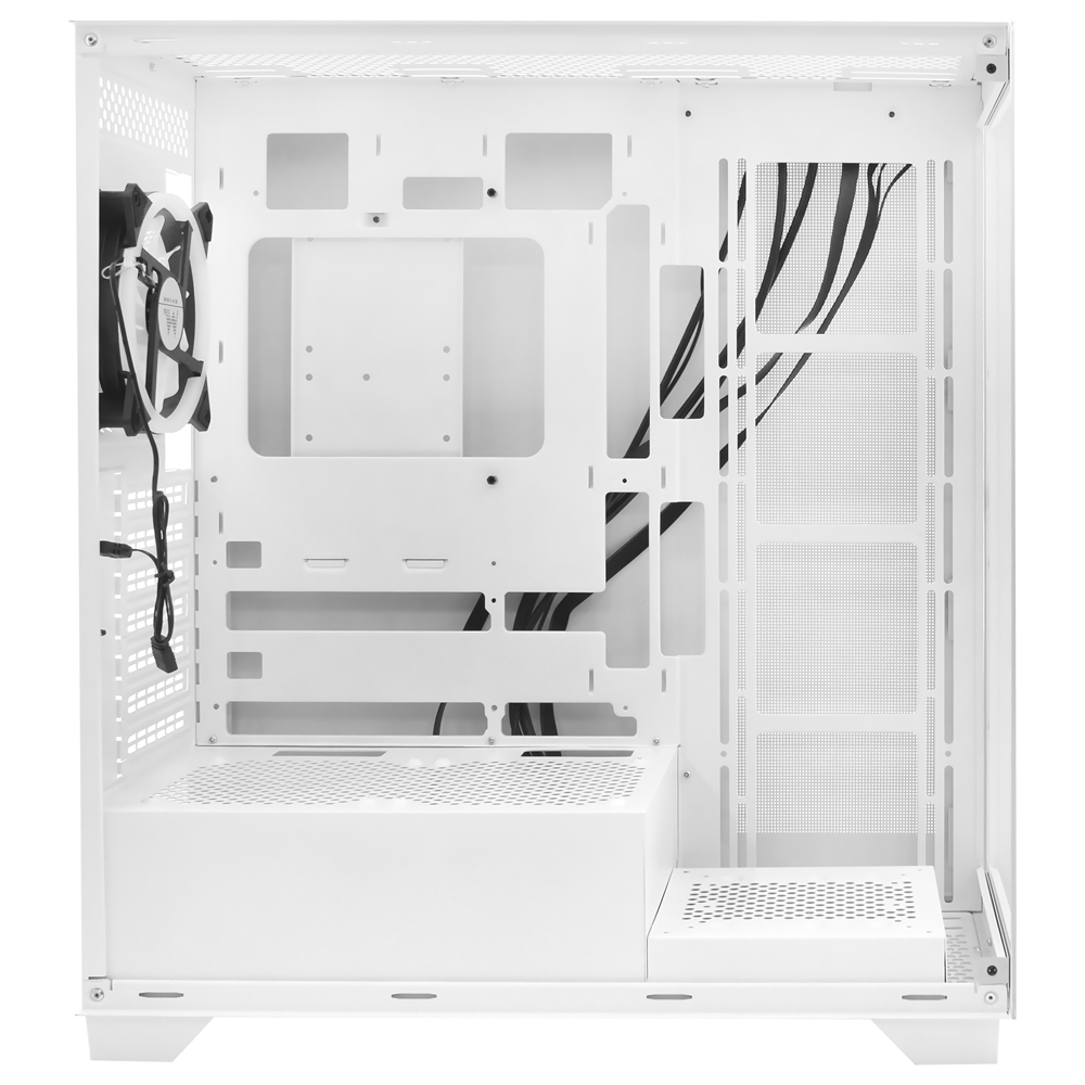 Gabinete Gamer Mtek MCG-DH80-W Mid Tower 1 Cooler RGB Blanco