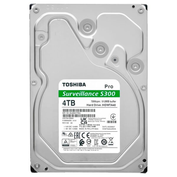 HDD Toshiba 4 TB S300 Pro Surveillance 3.5" SATA 3 7200RPM - HDWTA40UZSVAR