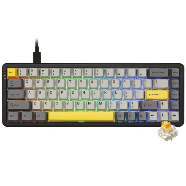 Teclado Gamer Mecánico Ajazz AK680 Max Nacodexx Mini USB RGB Inglés-Negro Gris (984662)