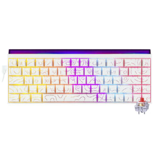 Teclado Gamer Mecánico Ajazz NK68 Nacodexx Mini USB RED Inglés Blanco (986994)