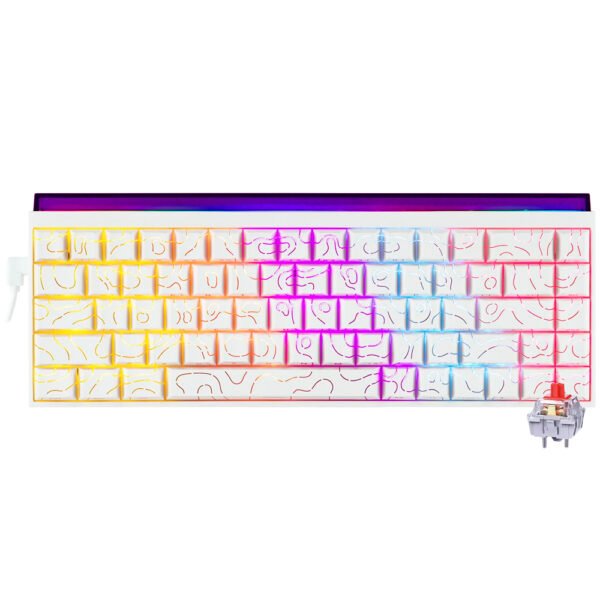 Teclado Gamer Mecánico Ajazz NK68 Nacodexx Mini USB Red Inglés-Blanco (986994)