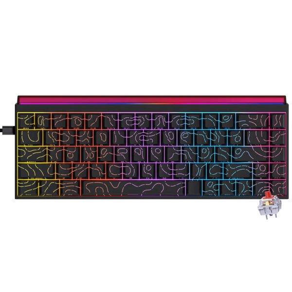Teclado Gamer Mecánico Ajazz NK68 Nacodexx Mini USB Red Inglés-Negro (987007)