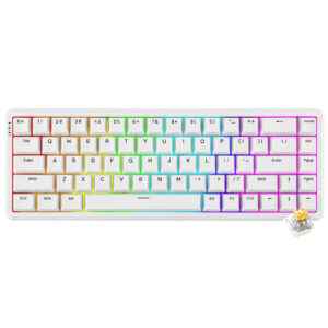 Teclado Gamer Mecánico Ajazz AK680 Max ABS Nacodexx Mini USB RGB Inglés Blanco (984655)