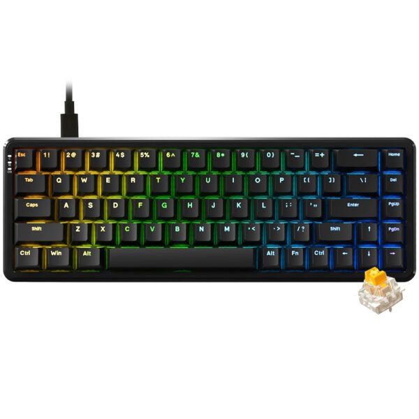 Teclado Gamer Mecánico Ajazz AK680 Max Abs Nacodexx Mini USB RGB Inglés-Negro (984648)