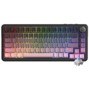 Teclado Gamer Mecánico Ajazz AK820 Max Plus Nacodexx Wireless RGB Flying Fish Inglés Negro Rosa (984303)