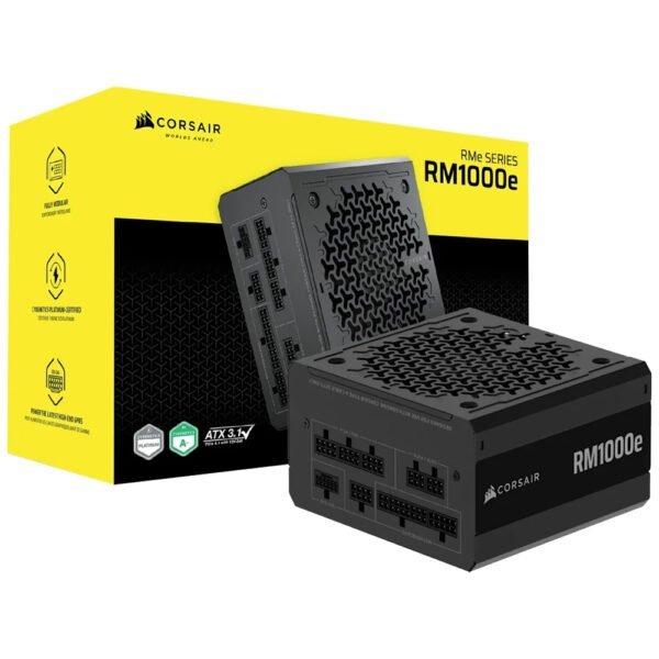 Fuente de Alimentación Corsair RM1000E 1000W ATX Modular Cybenetics Platinum - CP-9020297-NA(ATX 3.1)