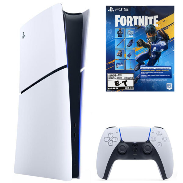 Consola Sony Playstation 5 Slim CFI-2115 B01X 825Gb Digital Edición Bivolt Blanco + Juego Fortnite Flowering Chaos Bundle