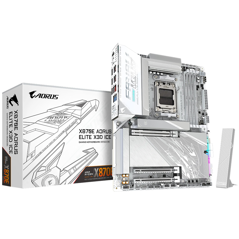 Placa Madre Gigabyte X870E AORUS Elite X3D Ice Socket AM5 DDR5