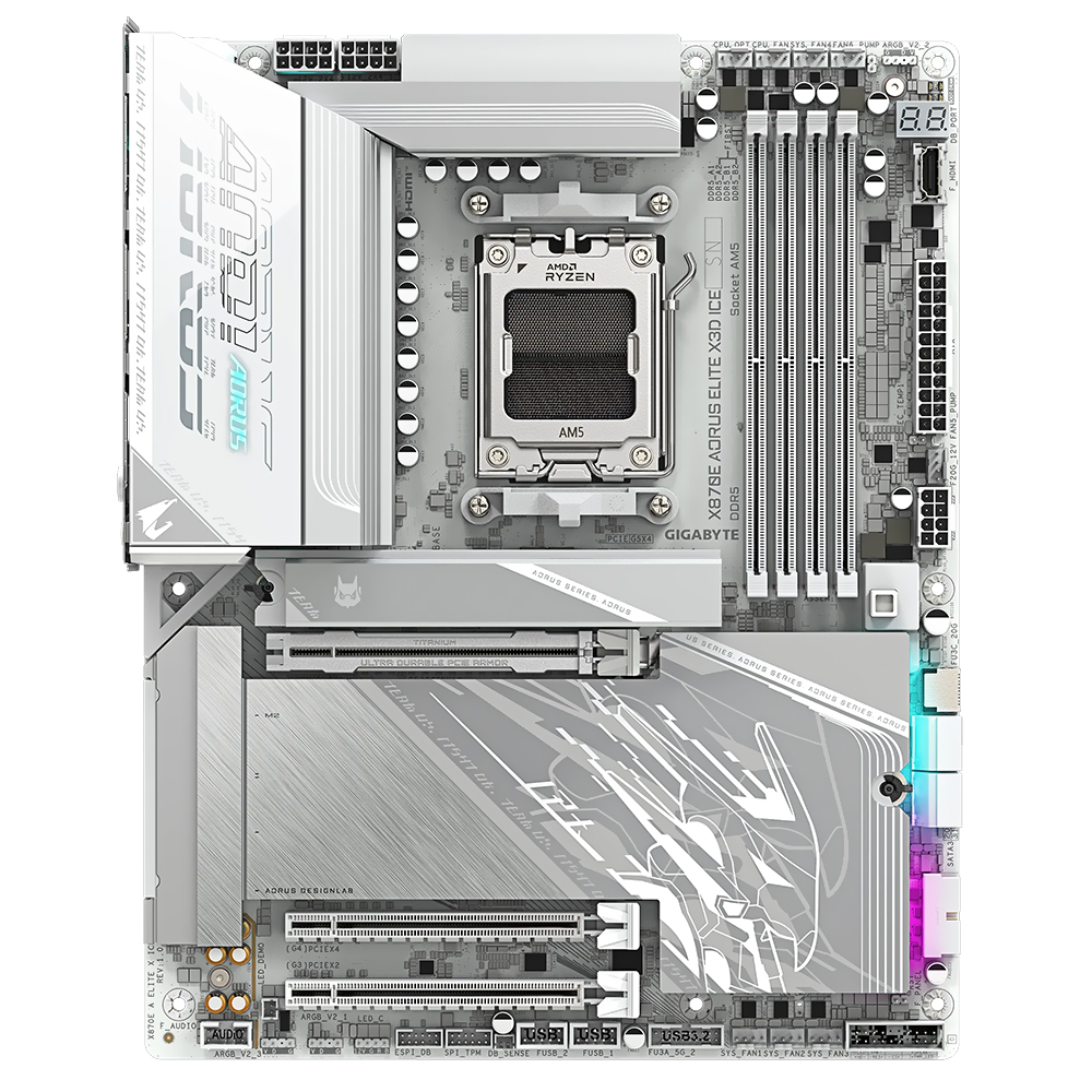 Placa Madre Gigabyte X870E AORUS Elite X3D Ice Socket AM5 DDR5