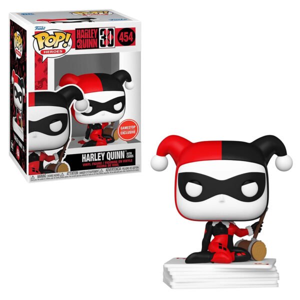 Funko Pop Heroes Harley 30Th Exclusive - Harley Quinn With Cards 454