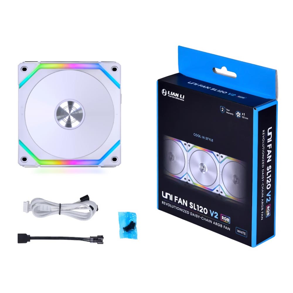 Refrigerador Para Gabinete LIAN LI Uni Fan Sl120 V2 12X12 LED RGB Blanco (Uf-Sl120V2-1W)