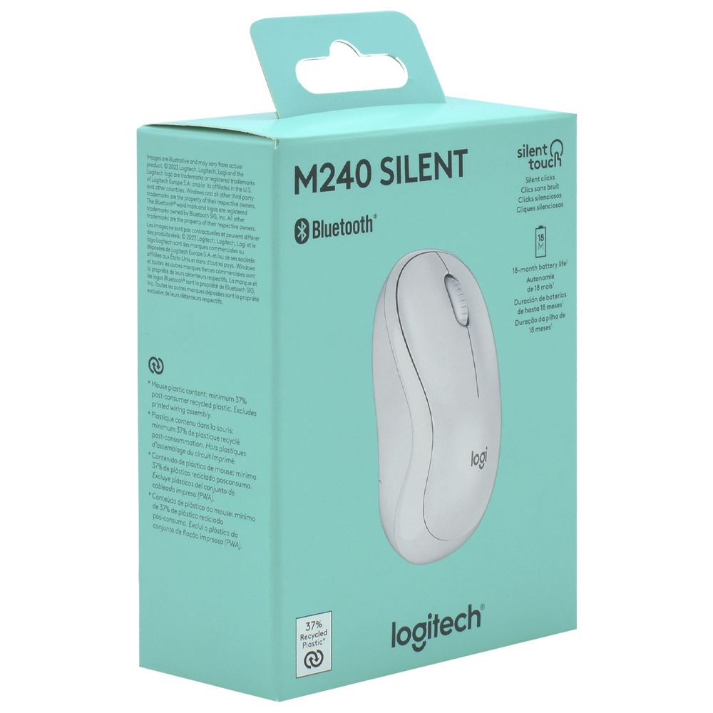 Mouse Logitech M240 Silent Bluetooth Blanco (910-007116)