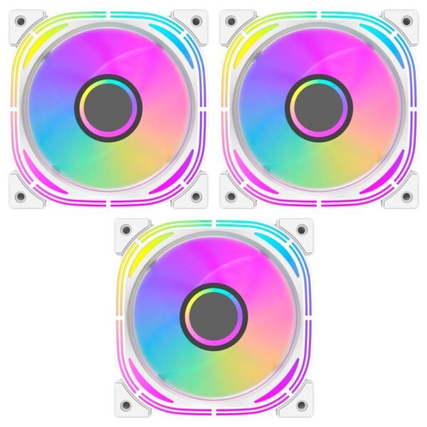 Cooler Para Gabinete Darkflash Infinity 24 Pro 12X12 Argb Blanco - Kit Con 3