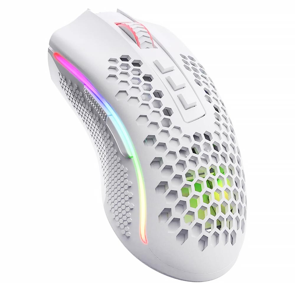 Mouse Gamer Redragon M808W - KS Storm PRO Wireless / RGB - Blanco