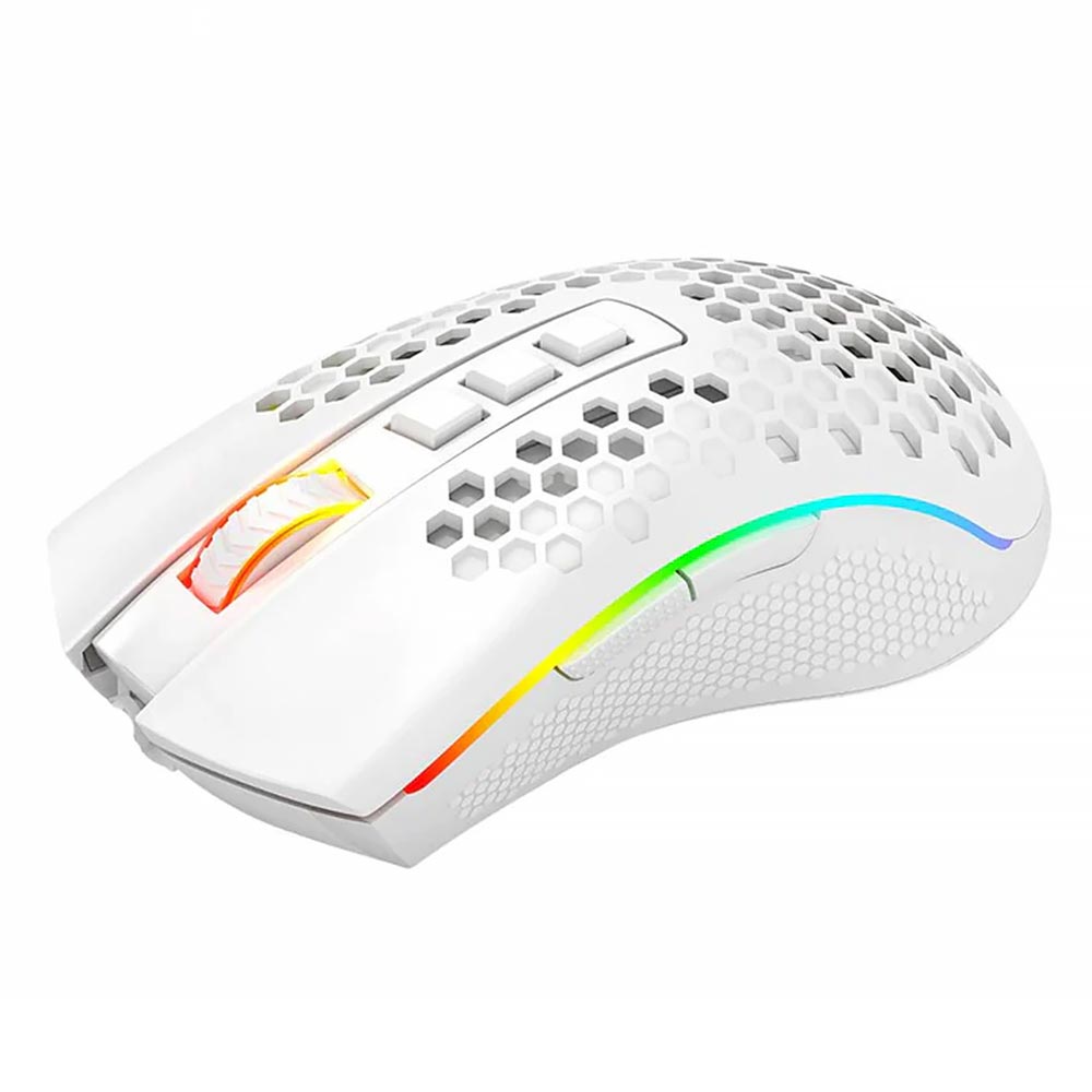 Mouse Gamer Redragon M808W - KS Storm PRO Wireless / RGB - Blanco