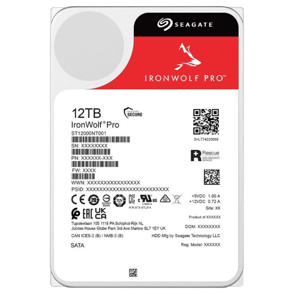 HDD Seagate 12 TB Iron Wolf Pro 3.5" SATA 3 7200RPM-ST12000NT001