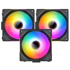 Refrigerador Para Gabinete Teucer Jm-1 12X12 LED Argb Negro - Kit Con 3 (493221)