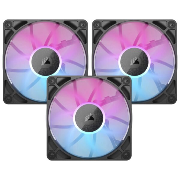 Cooler para Gabinete Corsair RX120 Icue Link Starter Kit 120mm RGB CO-9051018-WW Negro Kit con 3