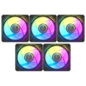 Cooler para Gabinete DARKFLASH INF24T PWM 12x12 ARGB Negro Kit con 5