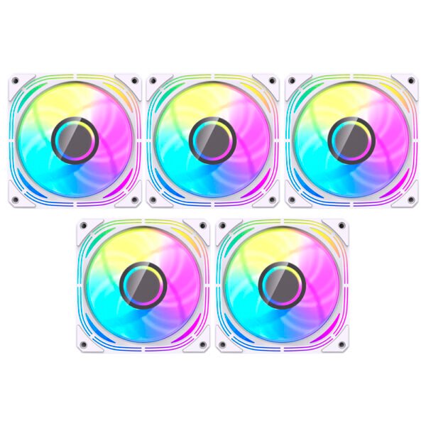 Cooler para Gabinete DARKFLASH INF24T PWM 12x12 ARGB Blanco Kit con 5