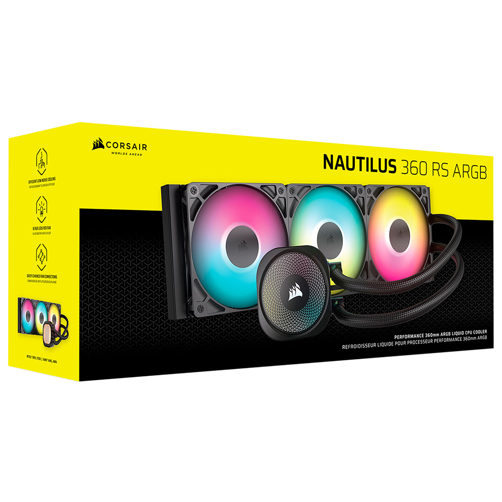 Refrigeración Líquida Corsair Nautilus 360 Rs ARGB 360mm Negro (CW-9060093-WW)