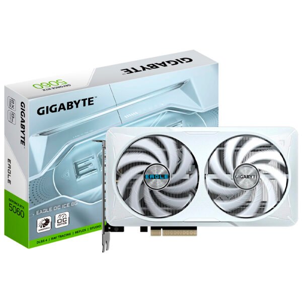 Tarjeta Gráfica GIGABYTE Eagle OC Ice 8 GB GeForce RTX 5060 GDDR7-GV-N5060EAGLEOC ICE-8GD