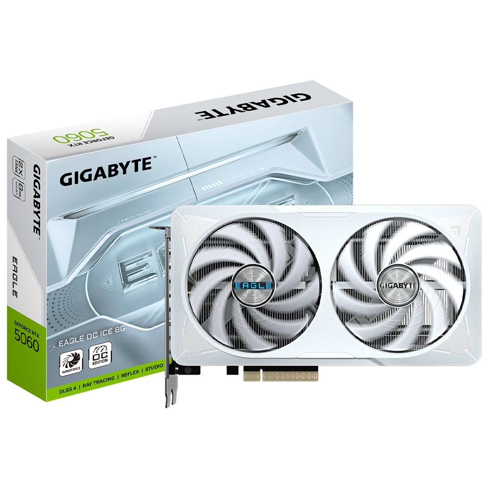 Tarjeta de Video Gigabyte Eagle OC Ice 8GB GeForce RTX5060 GDDR7 - GV-N5060EAGLEOC ICE-8GD