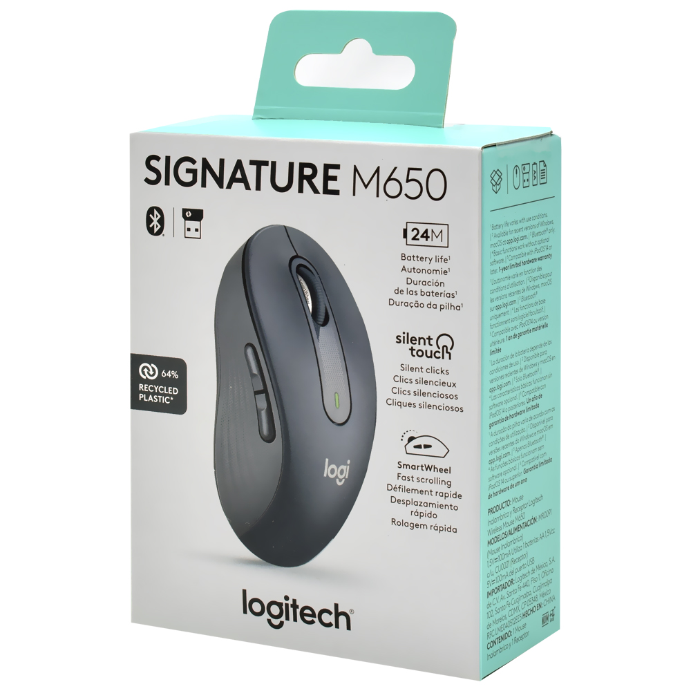 Mouse Logitech M650 Signature Wireless Bluetooth Gris (910-006250)