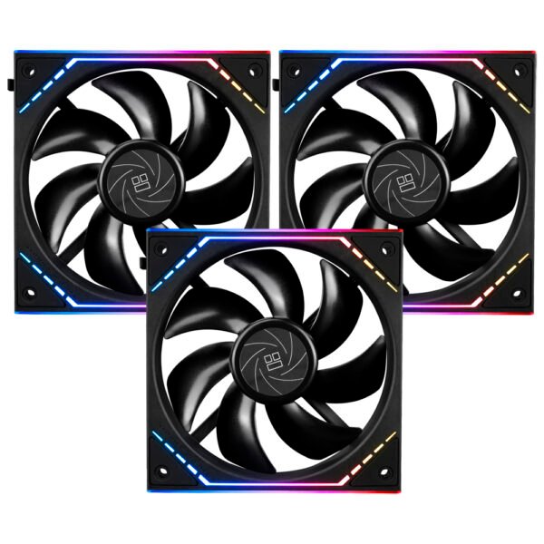 Cooler para Gabinete Thermalright TL-M12QR X3 Reverse Airflow 12x12 ARGB Negro (KIT CON 3)