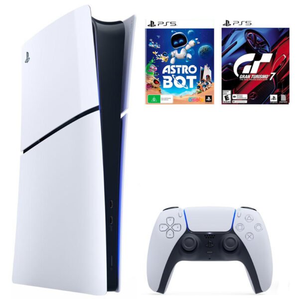 Consola Sony PlayStation 5 Slim CFI-2115 B01X 825GB Digital Edición Bivolt Blanco + Juego Astro Bot Gran Turismo 7