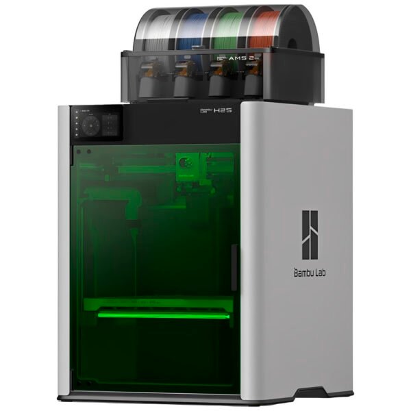 Impresora 3D Bambu Lab H2S Eu PF003 - L+SA007 Láser Full Combo Ams 2 Pro Multi Color 220V - Gris
