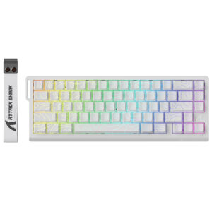 Teclado Gamer Magnético Attack Shark X68PRO He Wireless RGB Inglés Blanco