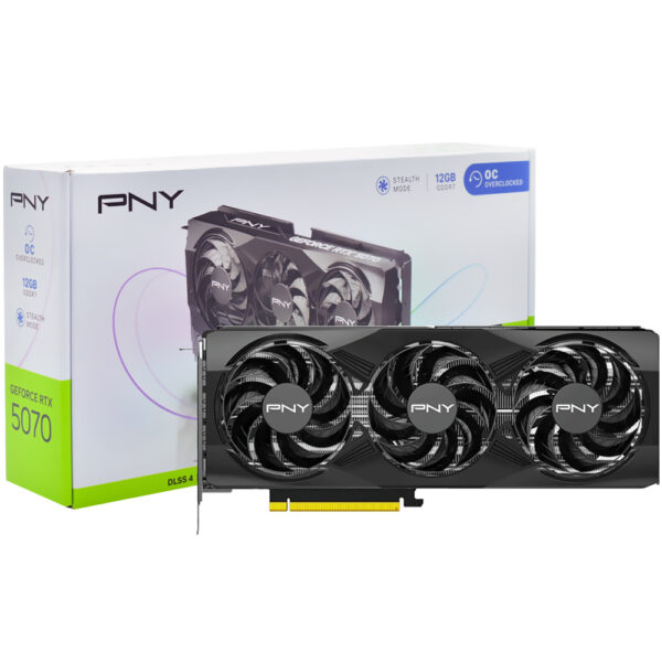 Tarjeta Gráfica PNY Stealth Mode OC 12 GB GeForce RTX 5070 GDDR7-VCG507012TFXPB1-O