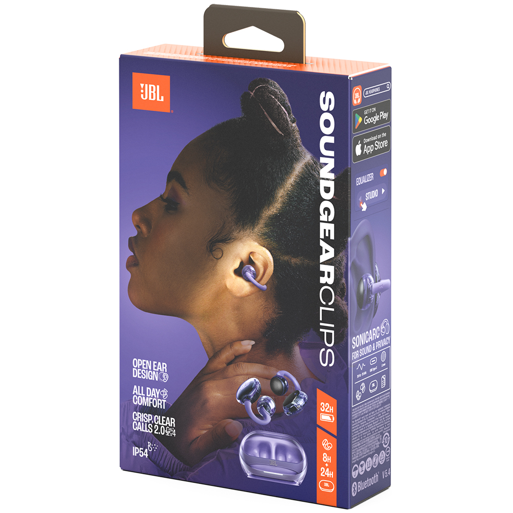 Auricular JBL Soundgear Clips Open-Ear TWS Bluetooth - Morado