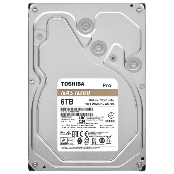 HDD Toshiba 6 TB N300 Pro NAS 3.5" SATA 3 7200RPM - HDWG760XZSTB