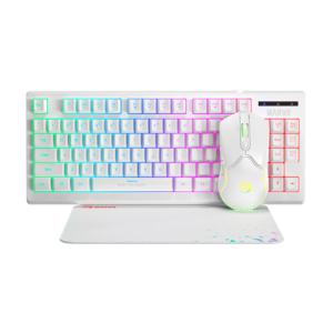 Kit Teclado + Mouse + Mousepad Marvo CM310WH LOOT 30 Blanco
