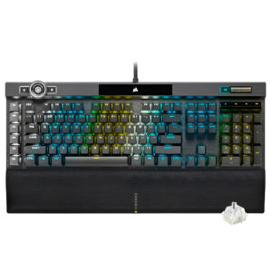Teclado Gamer Mecánico CORSAIR K100 USB RGB INGLÉS-NEGRO (CH-912A014-NA)