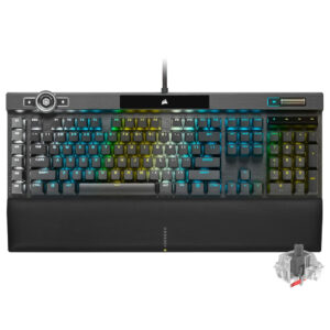 Teclado Gamer Mecánico CORSAIR K100 USB RGB INGLÉS-NEGRO (CH-912A01A-NA)