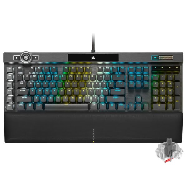Teclado Gamer Mecánico CORSAIR K100 USB RGB Inglés-Negro (CH-912A01A-NA)