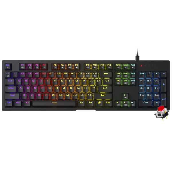 Teclado Gamer Mecánico Redragon K670-RGB Argo USB RGB RED Inglés - Negro
