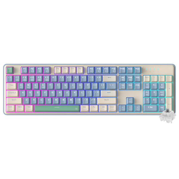 Teclado Gamer Mecánico REDRAGON K685PYG-RGB Faye USB Inglés-Morado Blanco