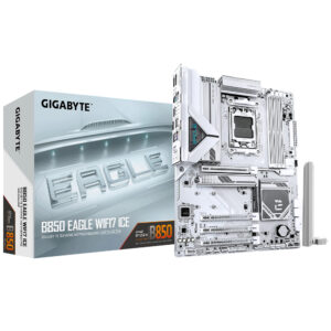 Placa Madre AM5 GIGABYTE B850 Eagle WIFI7 Ice M.2 DDR5 WIFI7 Bt Dp HDMI PS2 Type-C USB3.2 Glan Som
