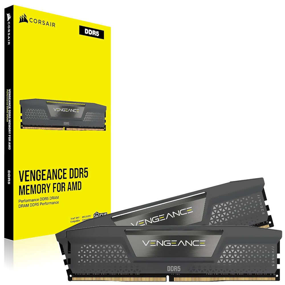 Mem DDR5 32GB 6400MHZ CORSAIR (2X16GB) VENGEANCE Cinza CMK32GX5M2B6400Z36 Intel Xmp/Amd EXPO