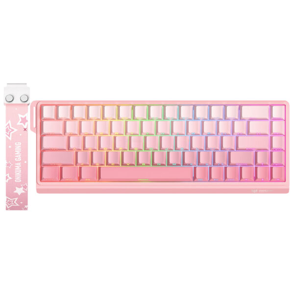 Teclado Gamer USB ONIKUMA G69 Magnetic RGB Ingles Rosa