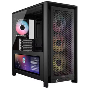 Gabinete Gamer Corsair CC-9011326-WW Frame 4000 Series Vidro Negro - 4 Cooler ARGB - Mid Tower