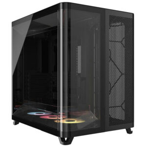 Gabinete Gamer Corsair CC-9011318-WW Air 5400 Series Vidro Negro - 3 Cooler ARGB - Mid Tower